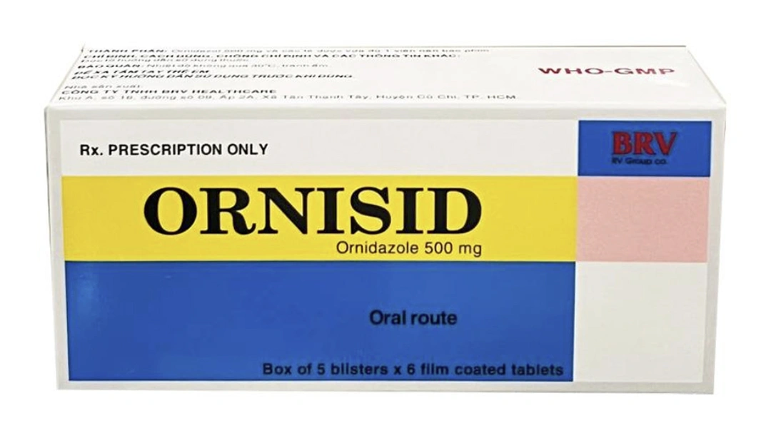 Ornisid 500mg điều trị nhiễm khuẩn do vi khuẩn, nhiễm ký sinh trùng (5 vỉ x 6 viên) - 1
